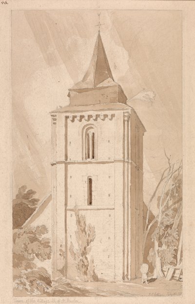 Tower of the Village Church of Saint Maclou, Normandy by John Sell Cotman